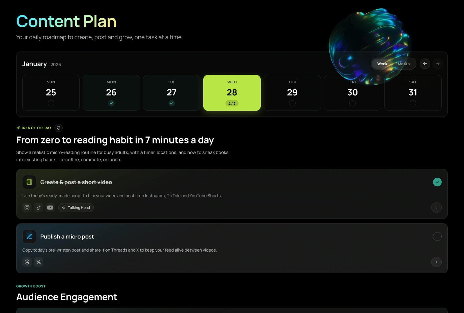 SMMHub Pro: The content plan