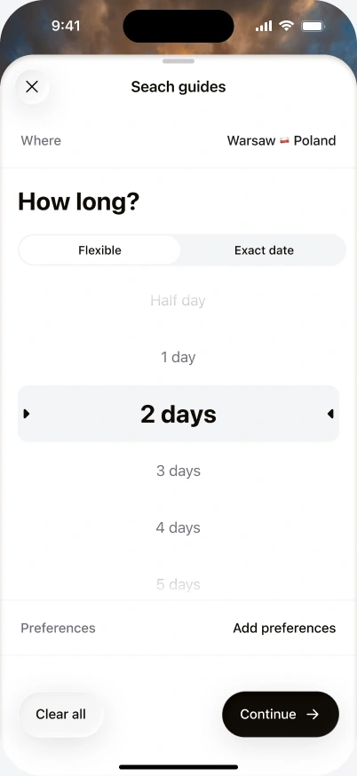 Set your trip length