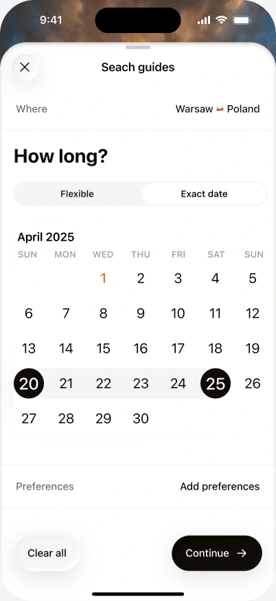 Pick your dates