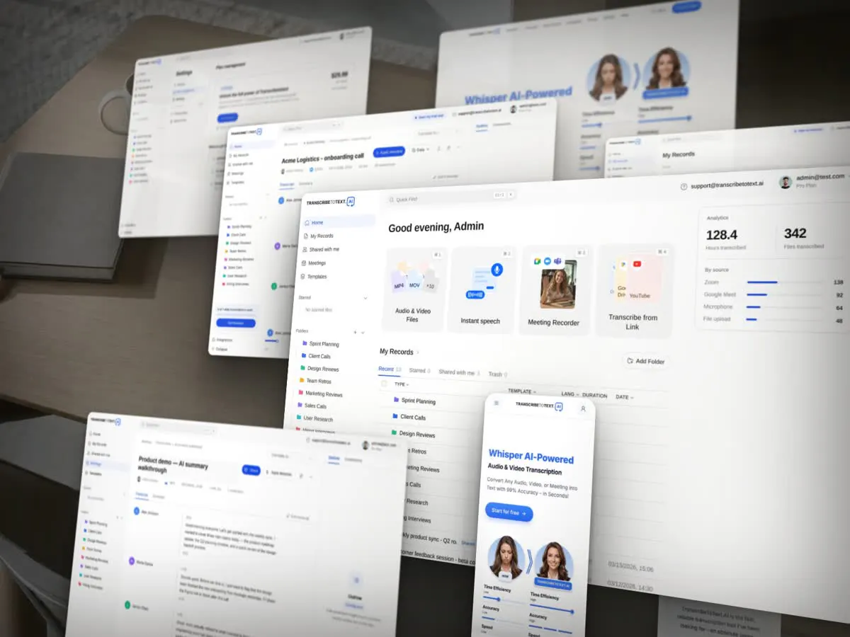 Transcribe to Text, animated project presentation