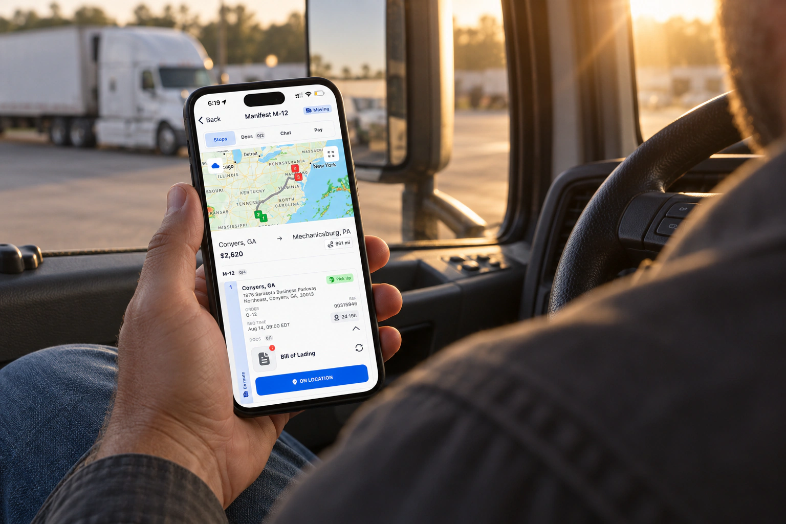 Vektor Driver: Una scena illustrativa con l'interfaccia del prodotto su un dispositivo