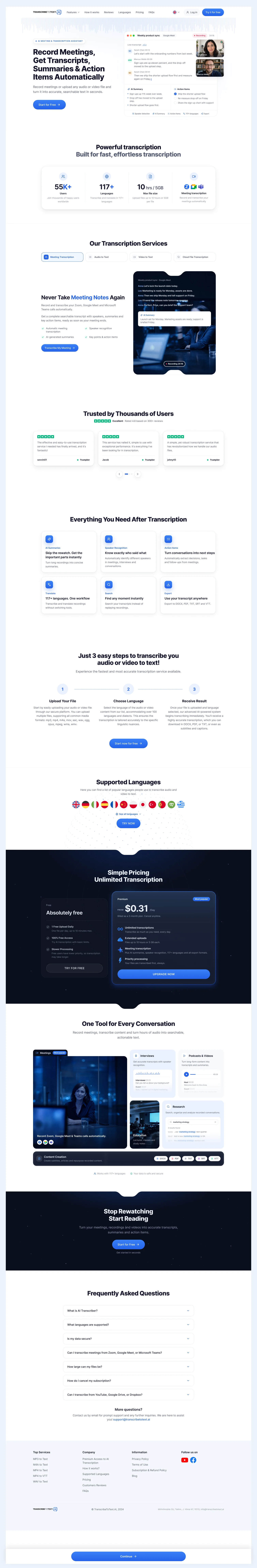 Transcribe to Text: Design del sito